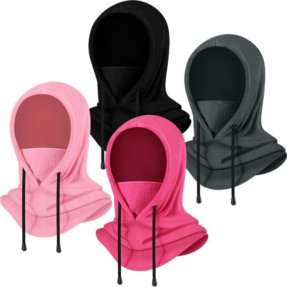 4-Pack Fleece Balaclava Ski Mask Set Warm Windproof Face Cover Unisex